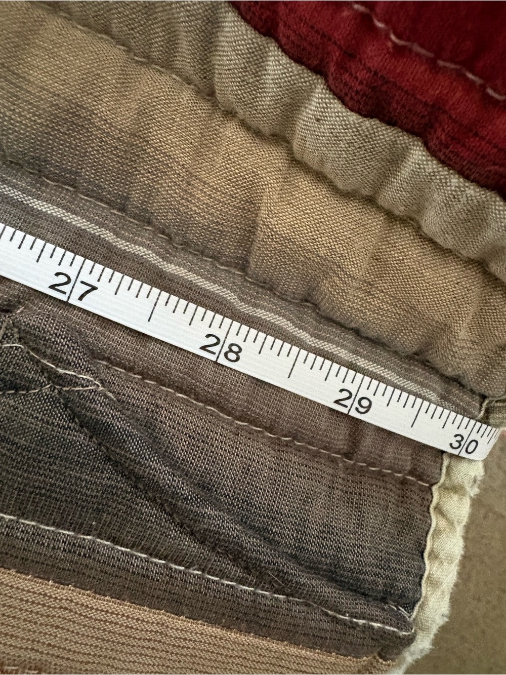 XXL mens/3x woman’s Striped Hooded Quilted Upcycled Pullover - Earth Tones - Picture 9 of 9